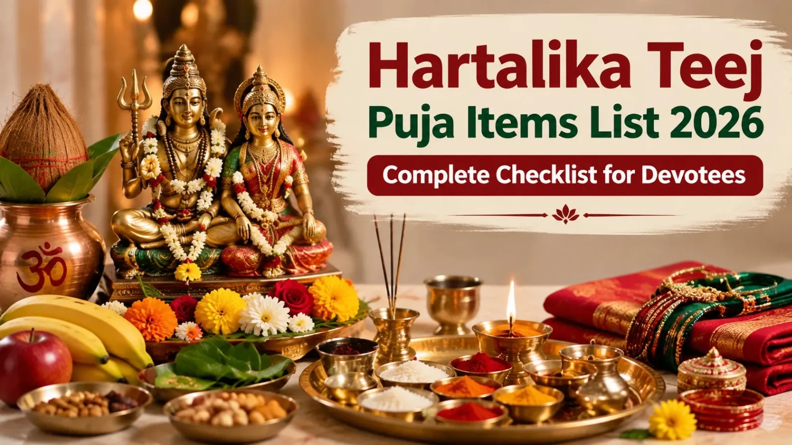Hartalika Teej Puja Item List Complete Checklist for Devotee